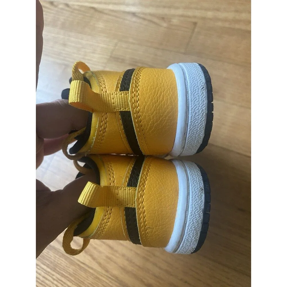 NIKE Toddler Jordan 1 Mid TD University Gold Black Yellow Size 5C 640735 700